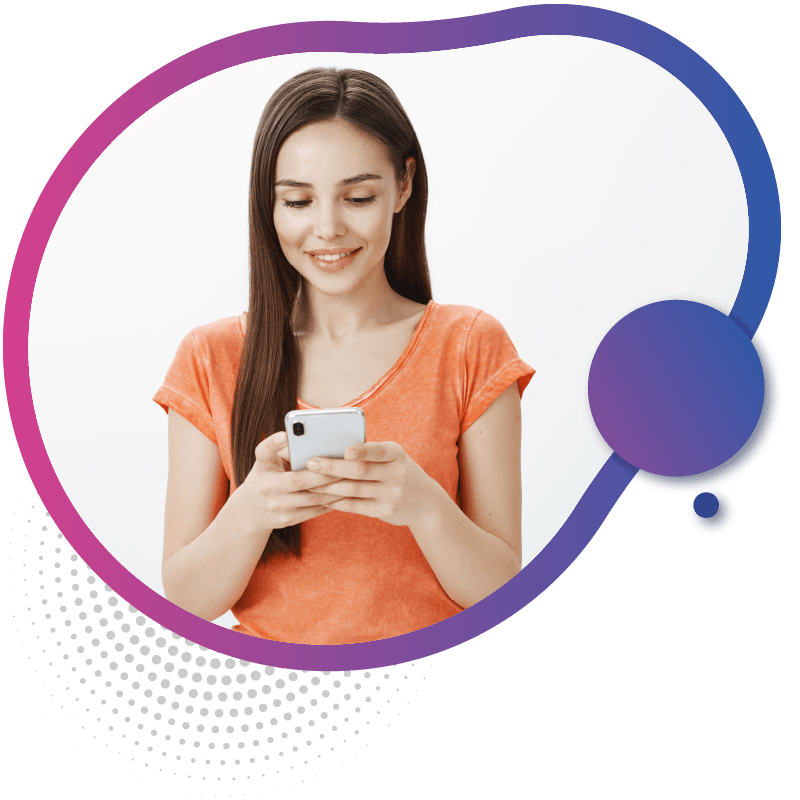 A person in an orange t-shirt holding a smartphone, symbolizing the convenience of using eSIM in Australia, designed specifically for travelers